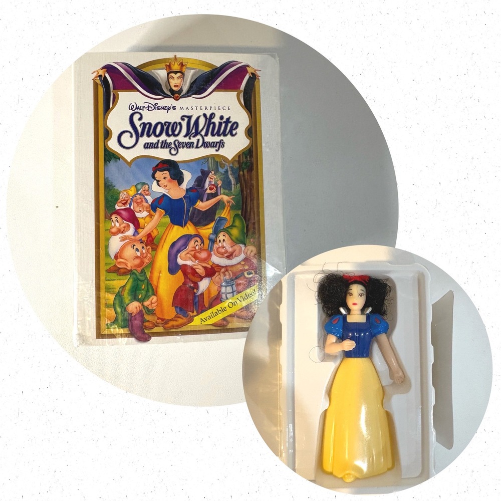 Vintage 1995 McDonald's Snow White Happy Meal Toy Disney Masterpiece VHS Case